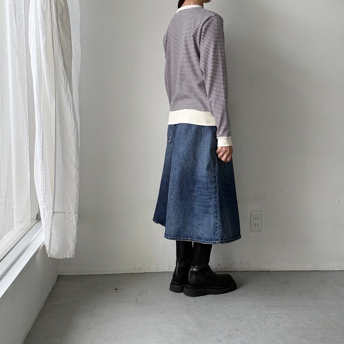 R&D.M.Co  ボーダープルオーバーシャツ