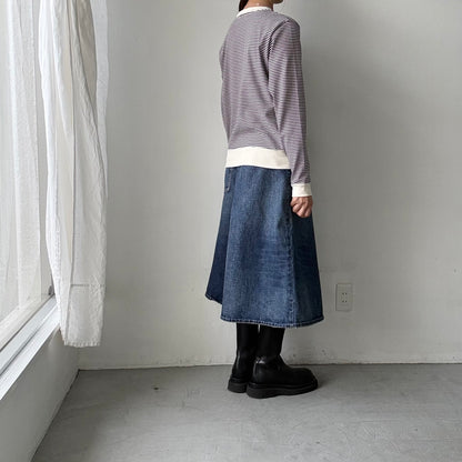 R&D.M.Co  ボーダープルオーバーシャツ