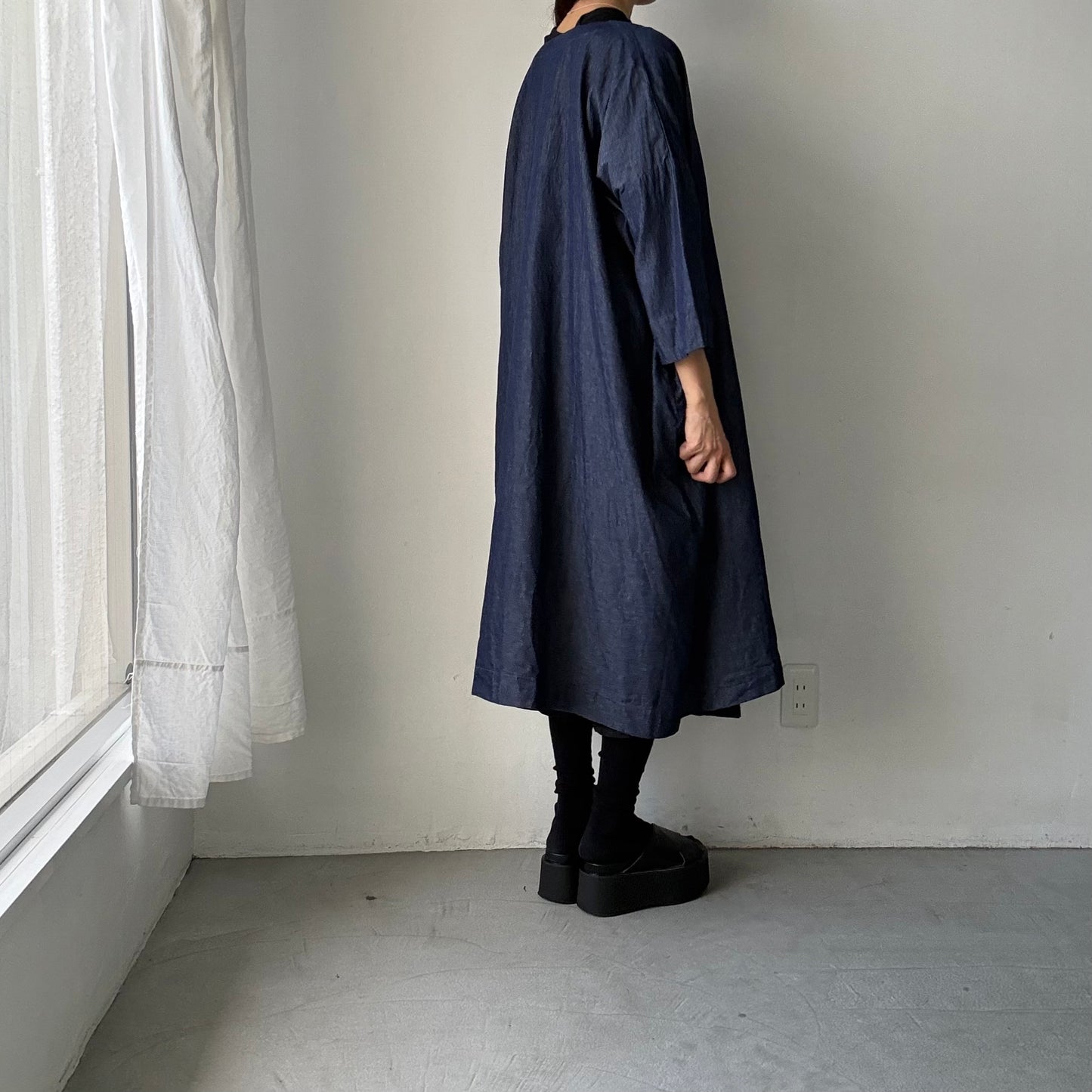 jujudhau  デニム台形ドレス