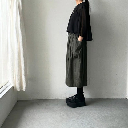 TENNE HANDCRAFTED MODERN 7分袖クルーネックオーガンジープルオーバー