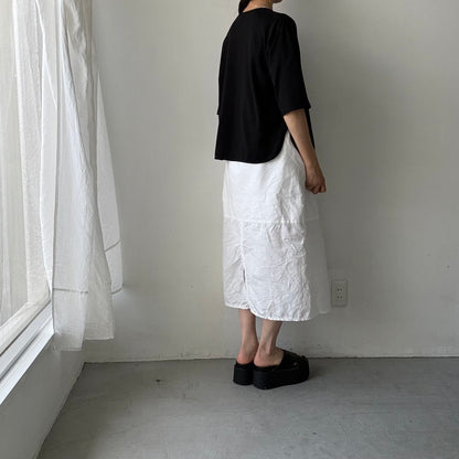 homspun  天竺5分袖カーディガン
ブラック