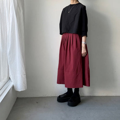 MAGALI オールドコットンラップ風スカート　レッド
