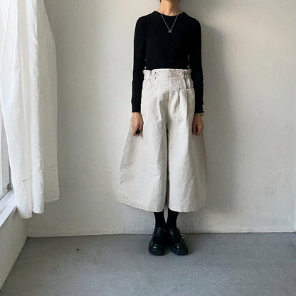 MAGALI ハイカウントコットンリネンコクーンパンツ　オートミール