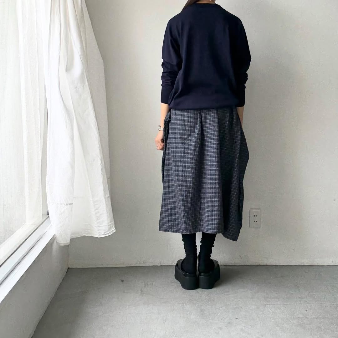 as it is   コットンオーバーニット　ネイビー