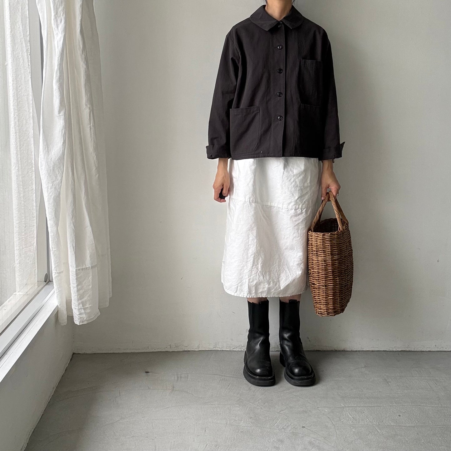 atelier d'antan Kantor コットンジャケット　ダークグレー