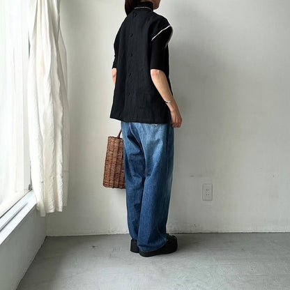 atelier naruse  リネンノースリーブブラウス