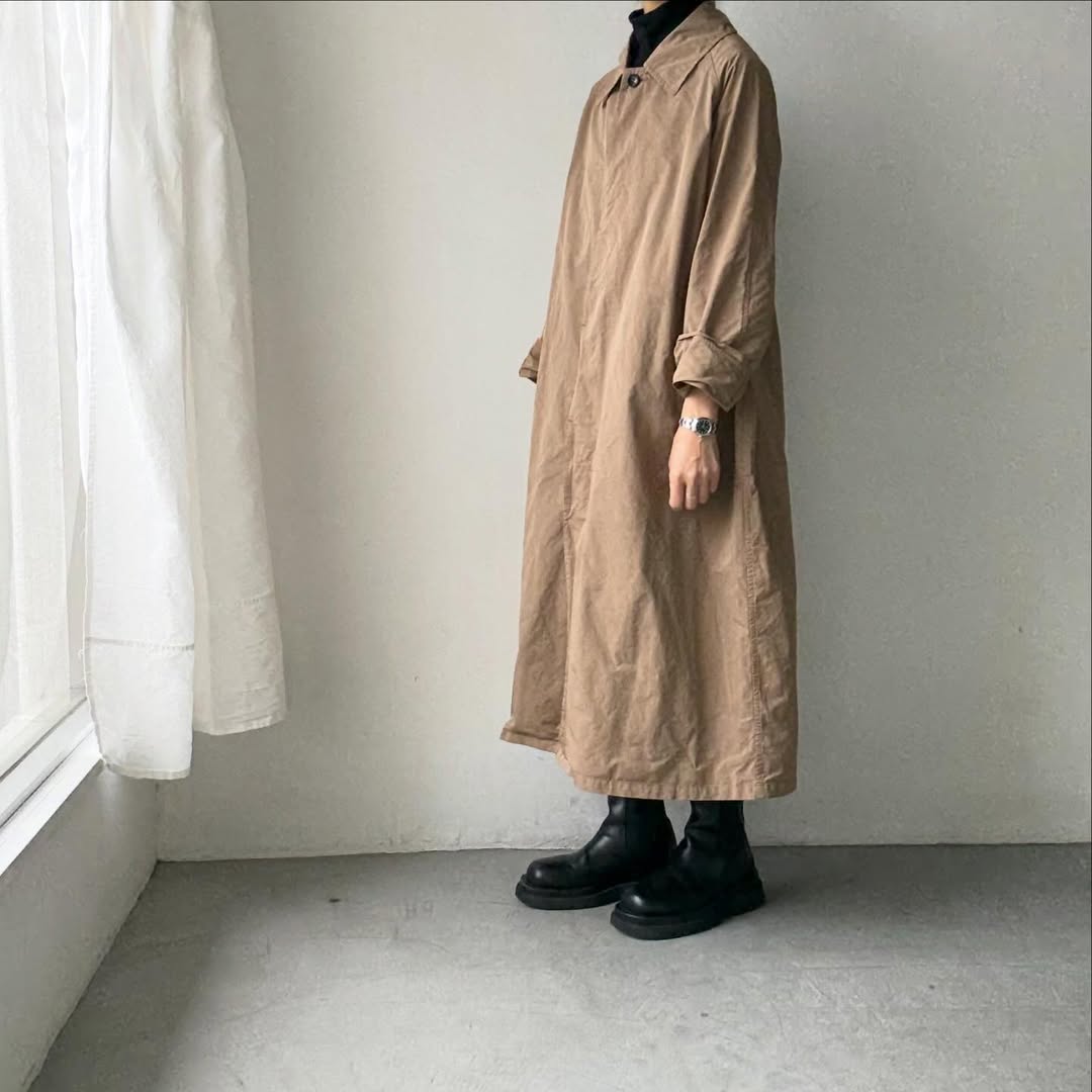 R&D.M.Co ガーメントダイステンカラーコート　ベージュ