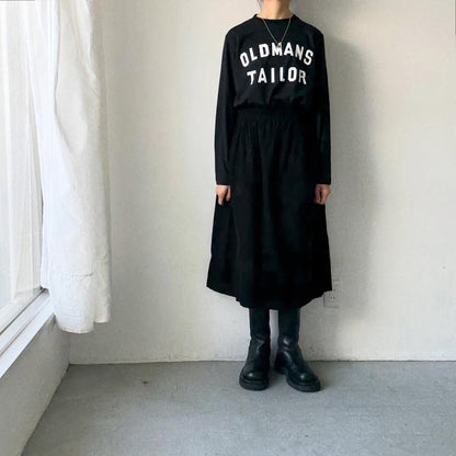 OLDMANS TAILOR OMTラバープリント長袖Tシャツ　ブラック