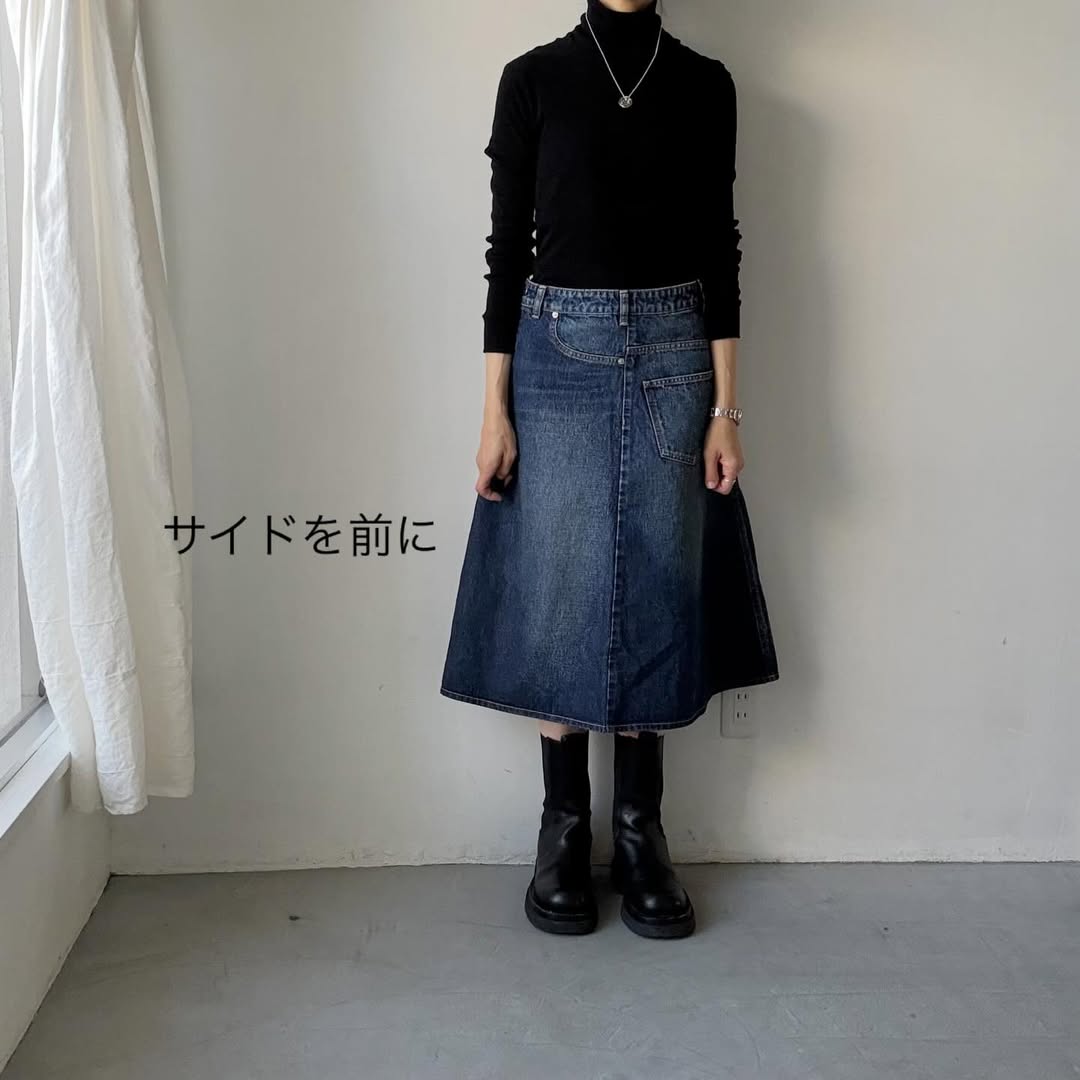 R&D.M.Co  デニムフリーフェイシングスカート