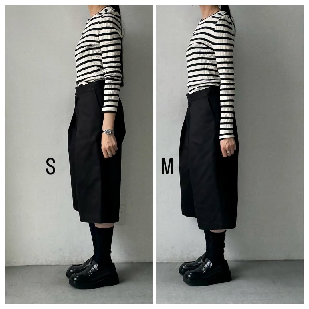 R&D.M.Co  チノクロスガウチョパンツ　ブラック