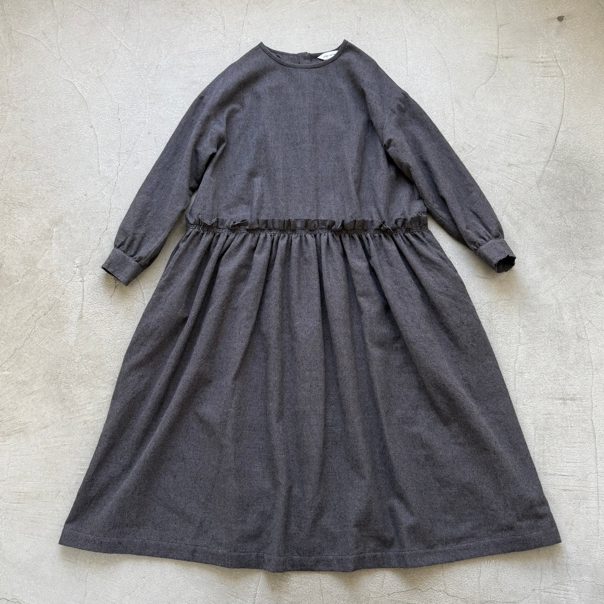 atelier naruse  ウールコットン千鳥チェックカットオフワンピース