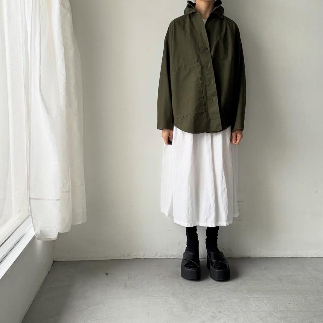 homspun  リップストップシャツジャケット　オリーブ