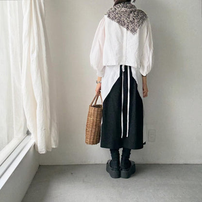 R&D.M.Co  ワイルドベリーガーゼショール　ブラック×フラックス