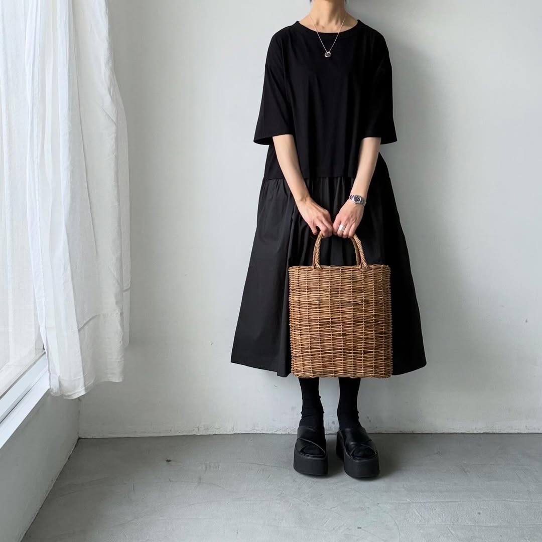 cion コットンTシャツコンビワンピース