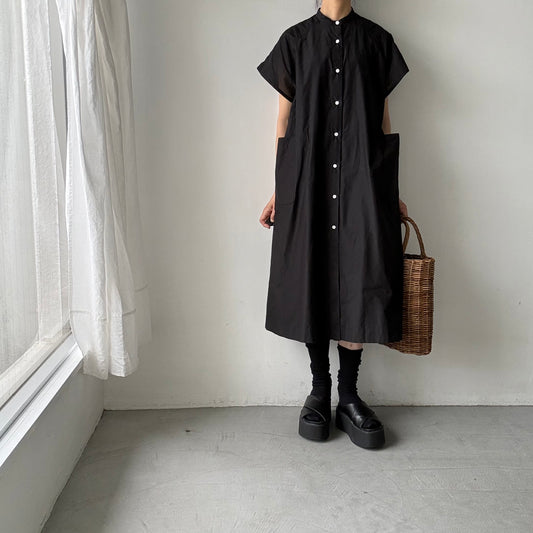 R&D.M.Co シルクコットンラグランハーフスリーブドレス