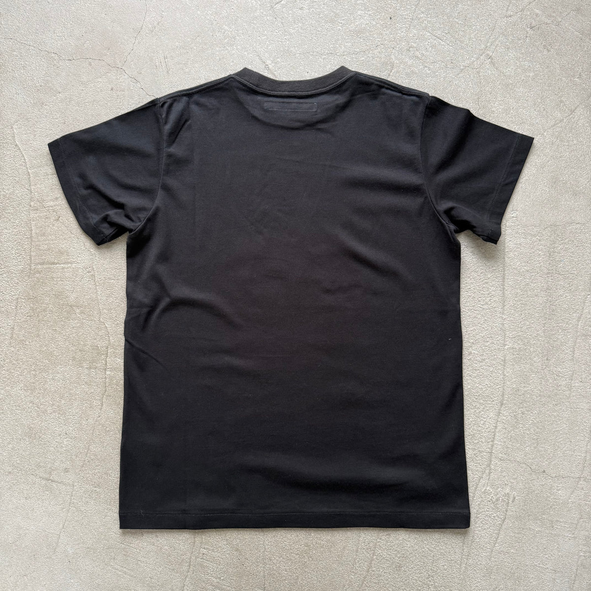 OLDMANS TAILOR   ブラシストロークプリント半袖Tシャツ　ブラック