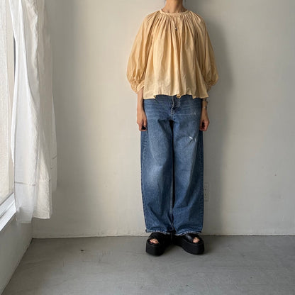R&D.M.Co ガーメントダイカディギャザースモック　エクリュ