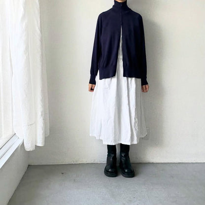 homspun ソフトコットンジップアップカーディガン　ネイビー