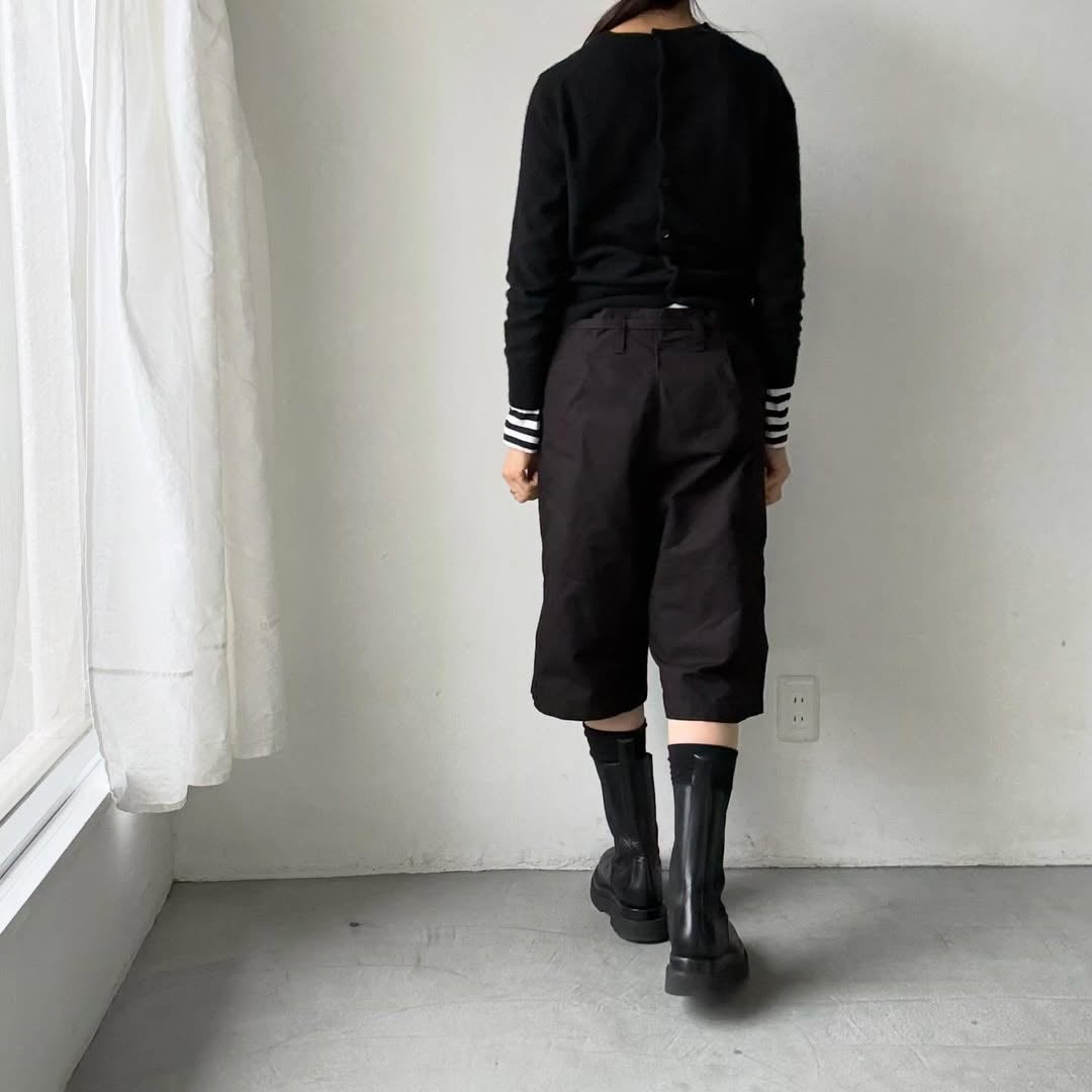 homspun  リップストップハーフパンツ　ブラック
