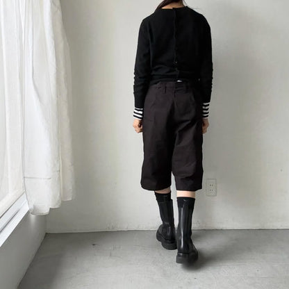 homspun  リップストップハーフパンツ　ブラック