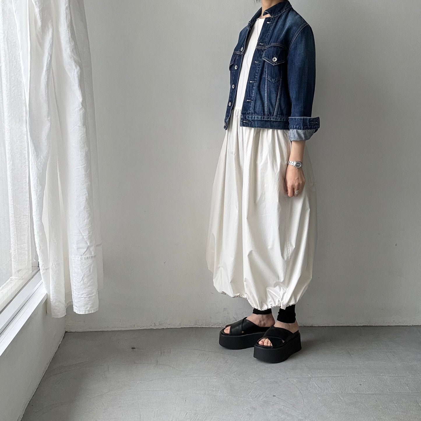 TENNE HANDCRAFTED MODERN バルーンドレス　ベージュ