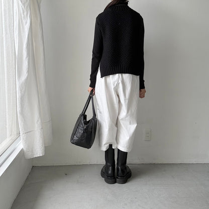 homspun デニムギャザーパンツ　ホワイト