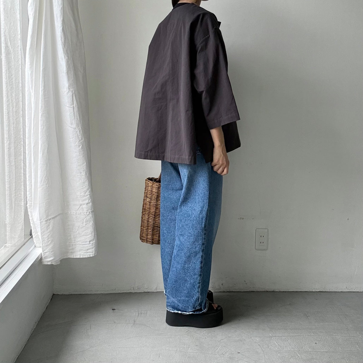atelier d'antan Bouvetコットンプルオーバー　  ダークグレー