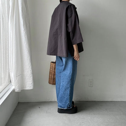atelier d'antan Bouvetコットンプルオーバー　  ダークグレー