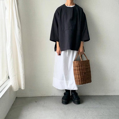 atelier d'antan Bouvetコットンプルオーバー　  ダークグレー