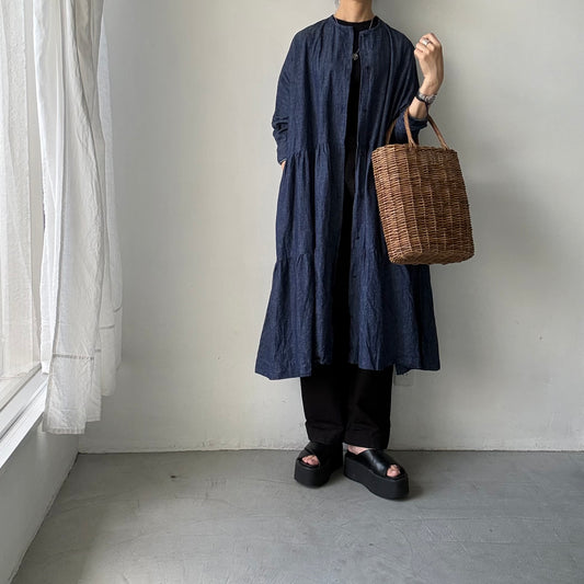 jujudhau デッドストックデニムティアードドレス