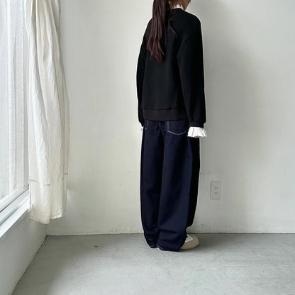 MAGALI クォーターニットフリルプルオーバー