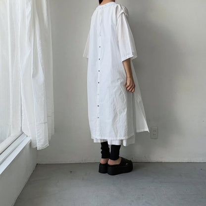 ayanoguchiaya　フリップロングシャツドレス　ホワイト