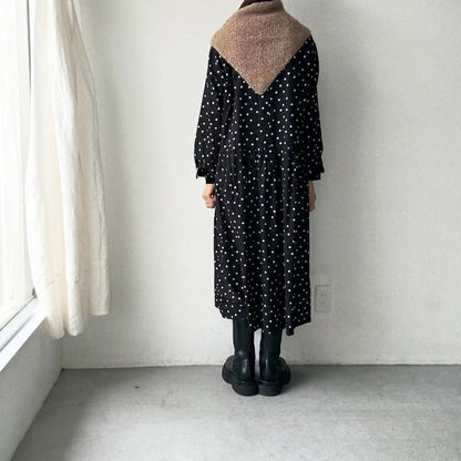 Karakoram アルパカコットントライアングルスカーフ　ライトブラウン