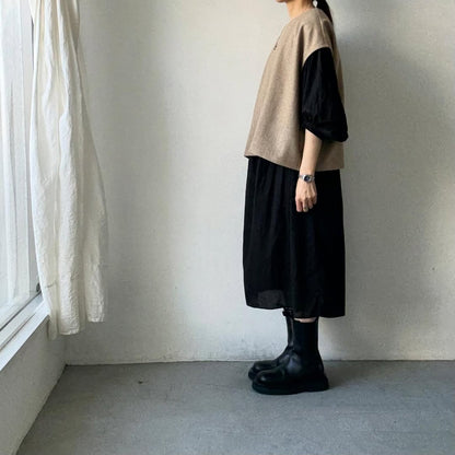 Linenya  ウール混ベスト　ベージュ