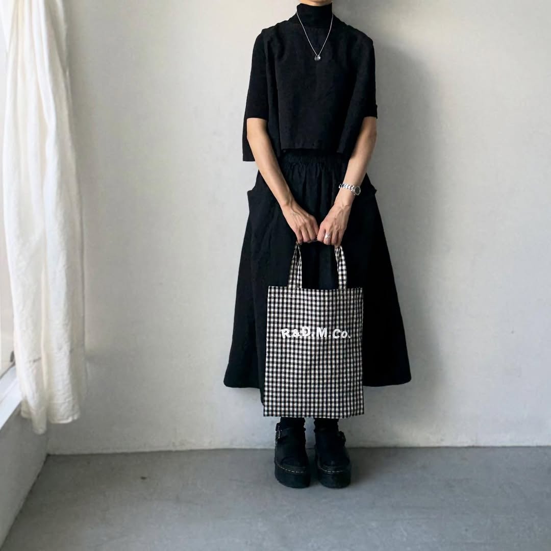 R&D.M.Co ギンガムチェックトートバッグ – blanc