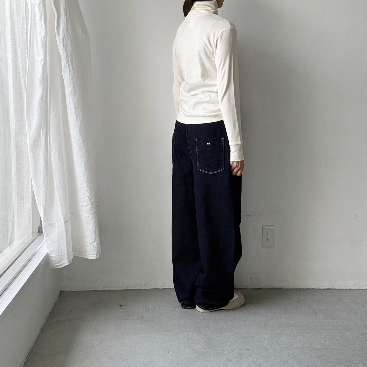 MAGALI コットンウールハイネックカットソー　アイボリー