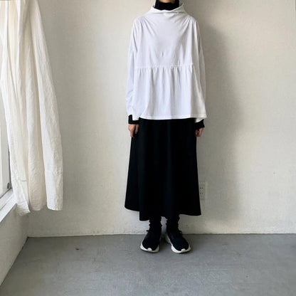 homspun 天竺ハイネックギャザープルオーバー　ホワイト