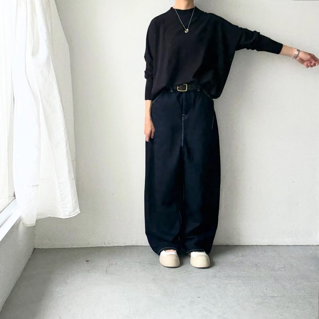 as it is  コットンオーバーニット　ブラック