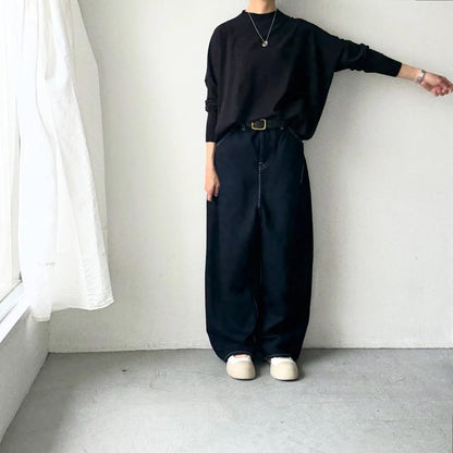 as it is  コットンオーバーニット　ブラック