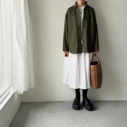 homspun  リップストップシャツジャケット　オリーブ