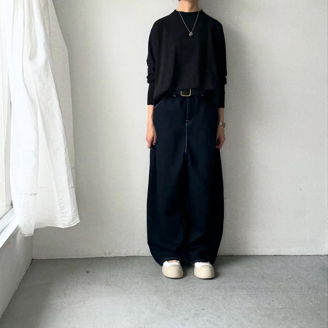 as it is  コットンオーバーニット　ブラック