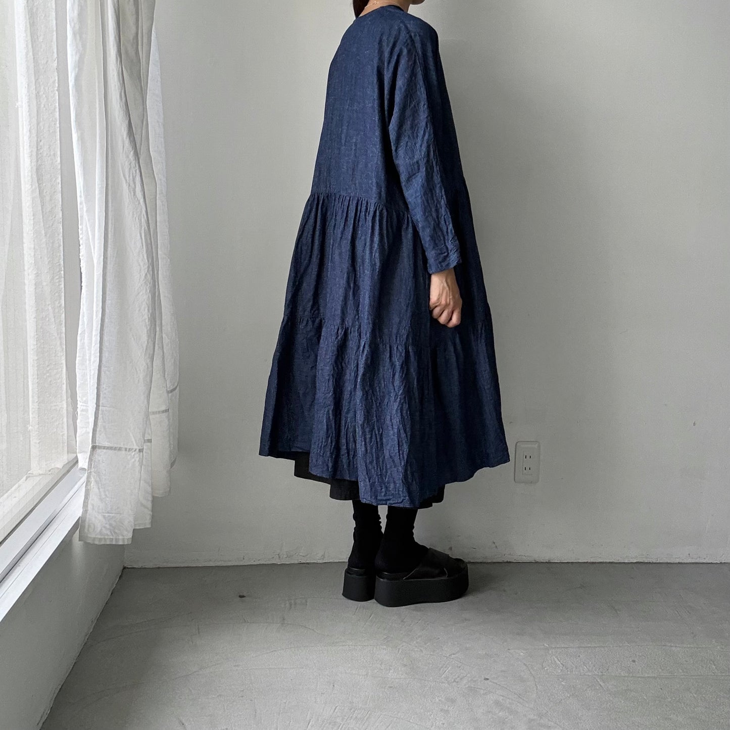 jujudhau デッドストックデニムティアードドレス