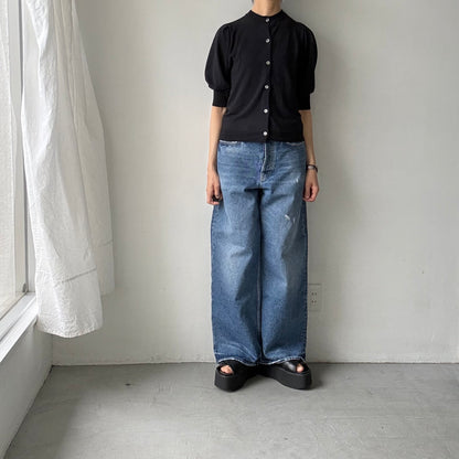 R&D.M.Co アイスコットンパフスリーブカーディガン