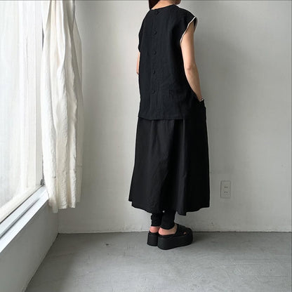 atelier naruse  リネンノースリーブブラウス