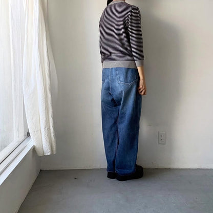 R&D.M.Co  ウールカシミアポケットプルオーバー　ボーダー