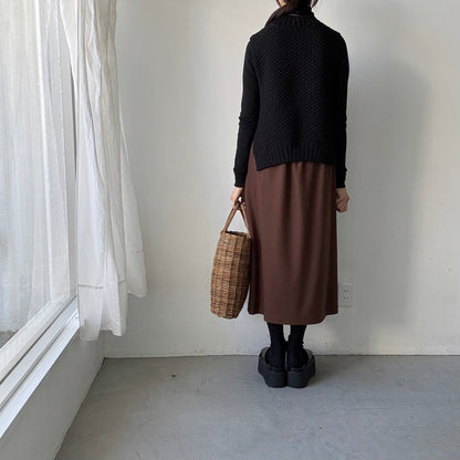 atelier naruse ウールポンチギャザースカート　ブラウン