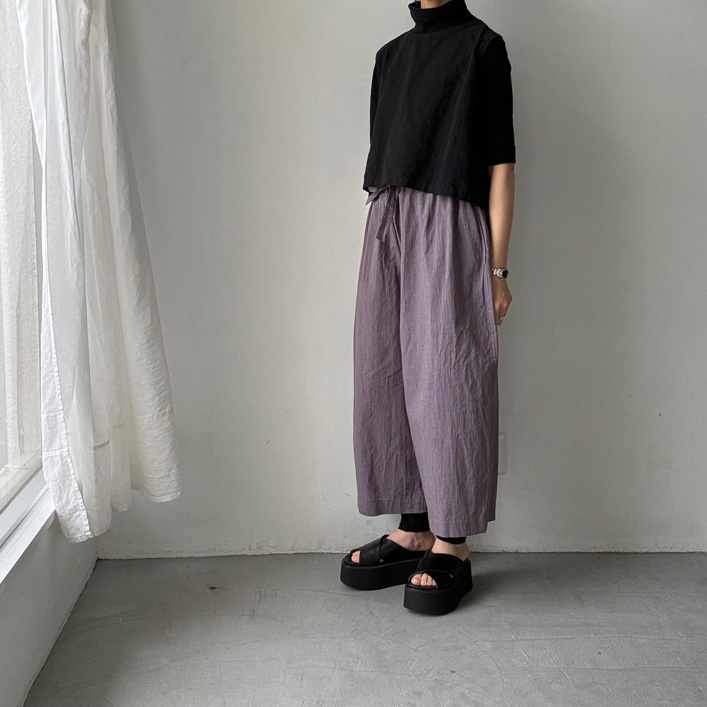 atelier d'antan Reymontコットンリネンバギーパンツ