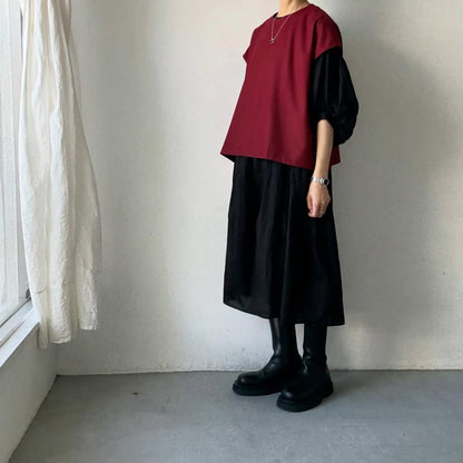 Linenya  ウール混ベスト　レッド