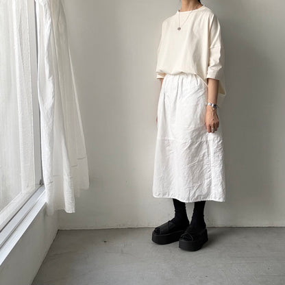 🟡水曜日入荷分予約受付中🟡 Linenya  テラヴェ7分袖Tシャツ　アイボリー