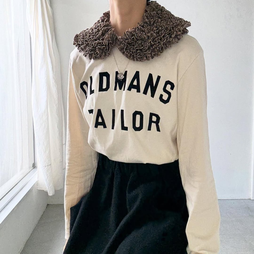 R&D.M.Co  コットンウールフリルカラー　チェック